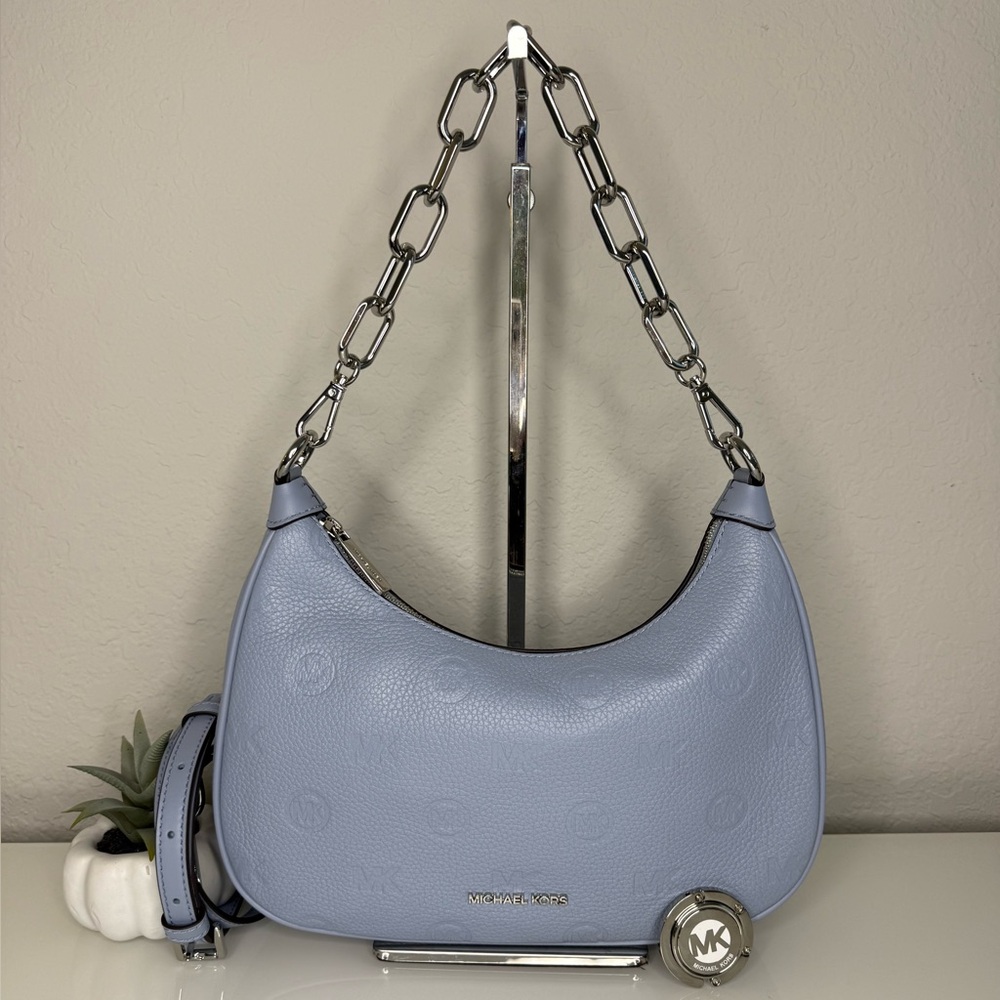 3 pcs Michael Kors CORA Large Zip Shoulder Crossbody Bag, Wallet & Purse Hook - Picture 2 of 11